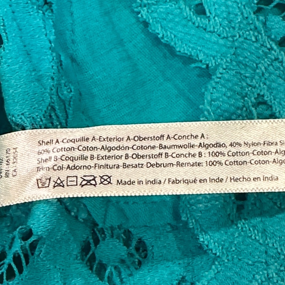 Free People Sz Medium Turquoise Lace Bralette - Picture 4 of 7